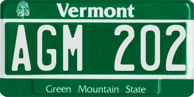 VT license plate AGM202