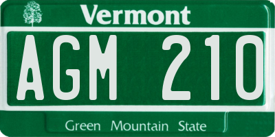 VT license plate AGM210