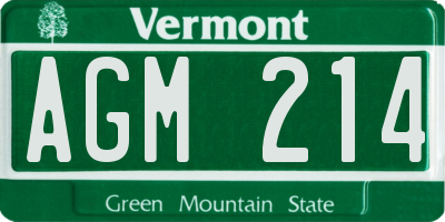 VT license plate AGM214