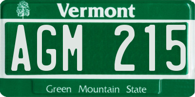 VT license plate AGM215
