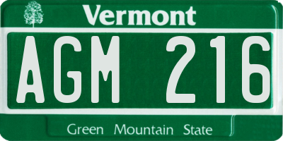 VT license plate AGM216