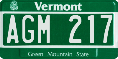 VT license plate AGM217