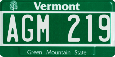 VT license plate AGM219