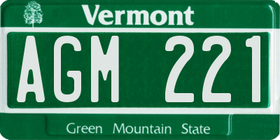 VT license plate AGM221