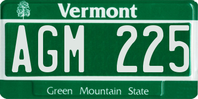 VT license plate AGM225