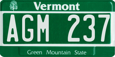 VT license plate AGM237