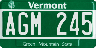 VT license plate AGM245