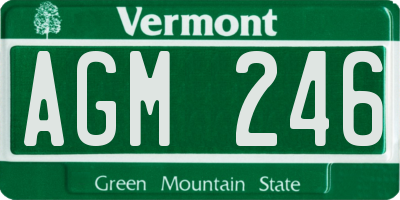 VT license plate AGM246