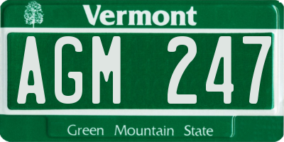 VT license plate AGM247