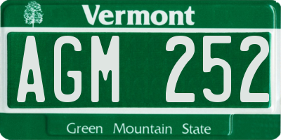 VT license plate AGM252