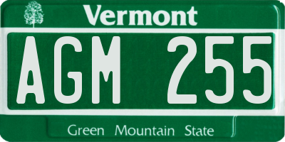 VT license plate AGM255