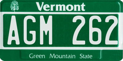 VT license plate AGM262