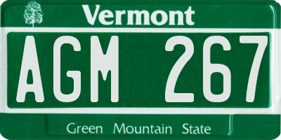 VT license plate AGM267