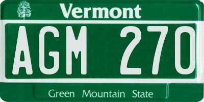 VT license plate AGM270