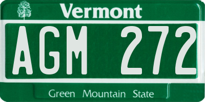 VT license plate AGM272