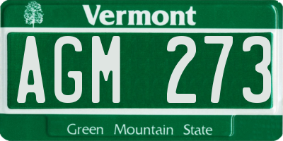 VT license plate AGM273