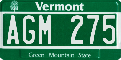 VT license plate AGM275