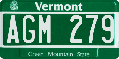 VT license plate AGM279