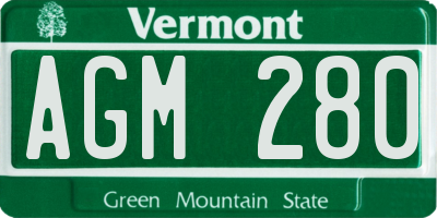 VT license plate AGM280
