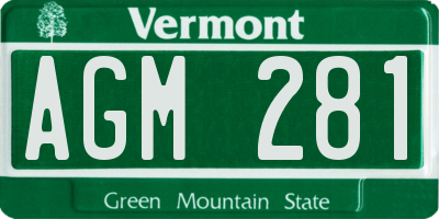 VT license plate AGM281
