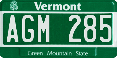 VT license plate AGM285