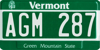 VT license plate AGM287