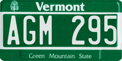 VT license plate AGM295