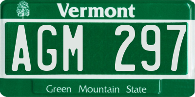 VT license plate AGM297
