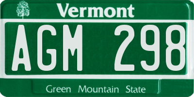 VT license plate AGM298