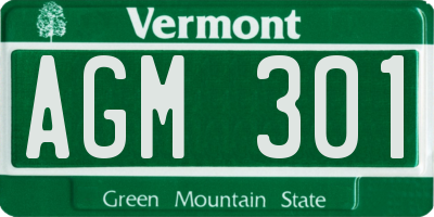 VT license plate AGM301