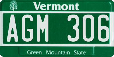 VT license plate AGM306