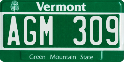 VT license plate AGM309