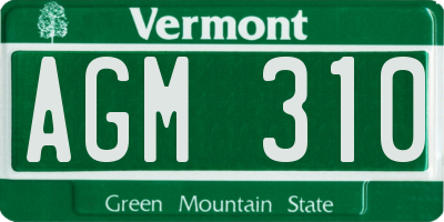 VT license plate AGM310