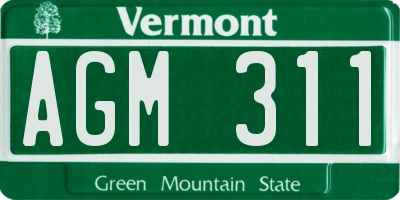 VT license plate AGM311