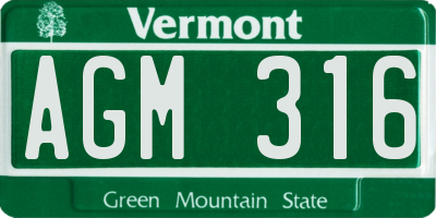 VT license plate AGM316