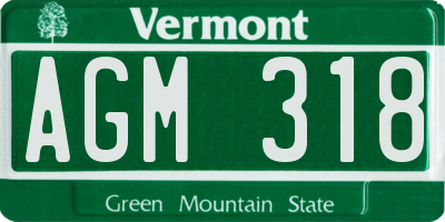 VT license plate AGM318