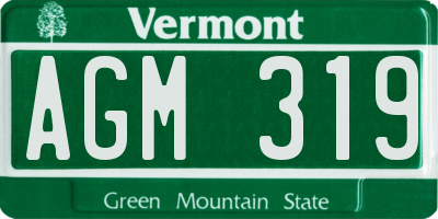 VT license plate AGM319