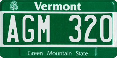 VT license plate AGM320