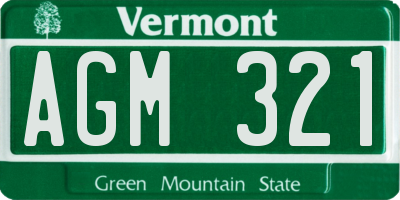 VT license plate AGM321
