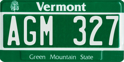 VT license plate AGM327