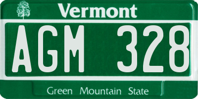 VT license plate AGM328