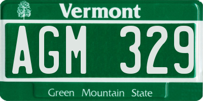 VT license plate AGM329