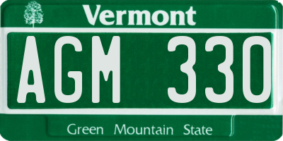 VT license plate AGM330