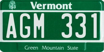 VT license plate AGM331