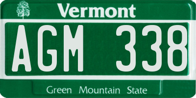 VT license plate AGM338