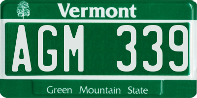 VT license plate AGM339