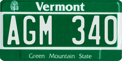 VT license plate AGM340