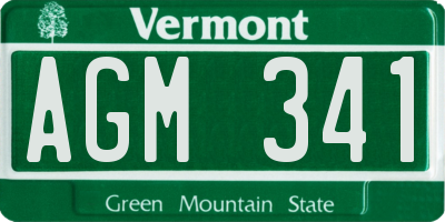 VT license plate AGM341