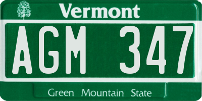 VT license plate AGM347