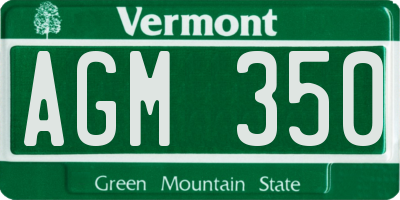 VT license plate AGM350